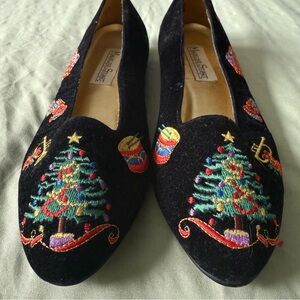 Madeline Stuart Black Festive Embroidered Loafers